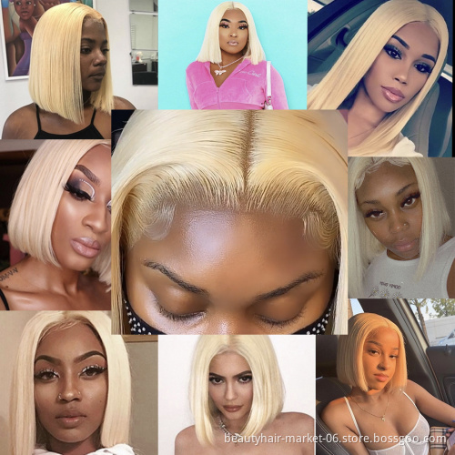 Cheap 4*4 13*4 Mink Brazilian Virgin Hair Women Bob Wave Wig Cuticle Aligned Hd Lace Front Wig 100% Virgin Human Hair Wig